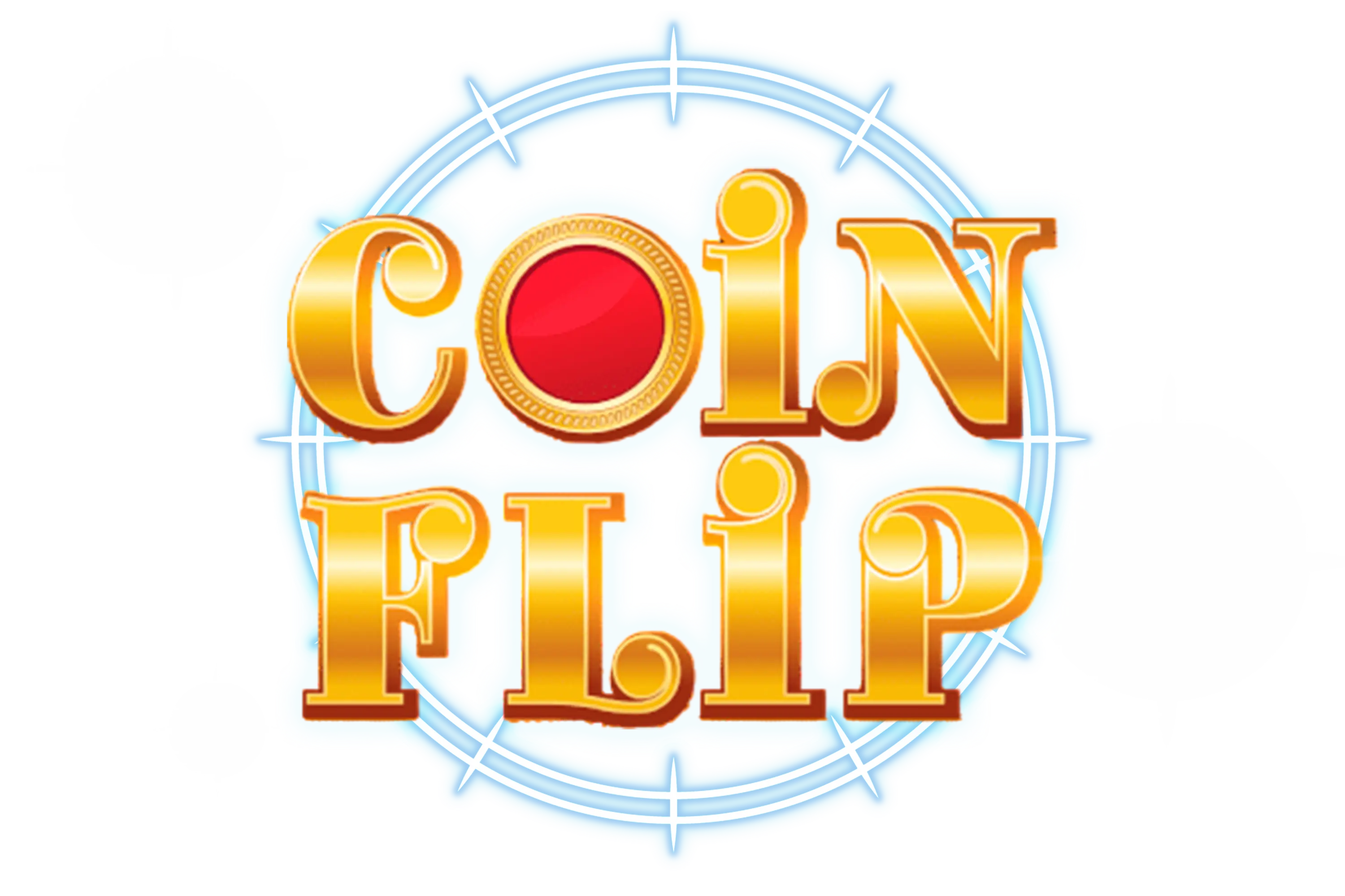 Coin Flip bonus game logo with red and blue coin
